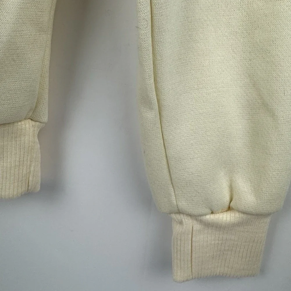 VTG‎ 70's Cream Rust Collared Sweater Hipster Disco Retro Dad A Trifle Bit XS/S
